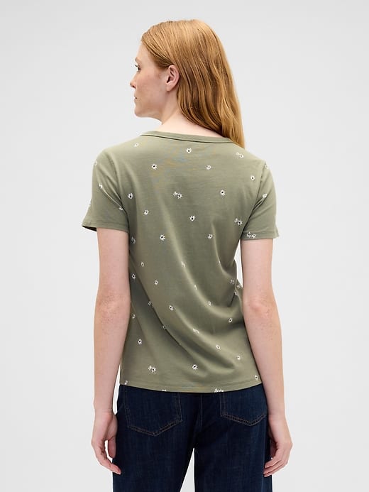 Print V-Green T-Shirt